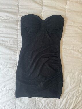 Windsor Black Strapless Sparkle Bodycon Dress